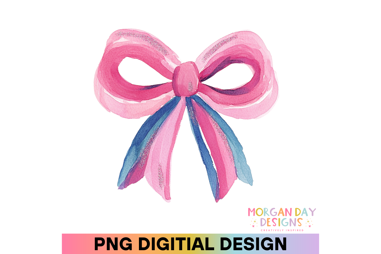 Coquette Pink Brushstroke Bow PNG Graphic by Morgan Day Designs ...