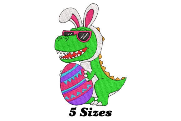 Dinosaur Bunny Hat Holding Easter Egg