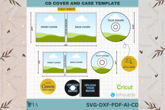 Editable CD Case SVG 286