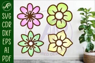 Flower two layer laser cut outs SVG file