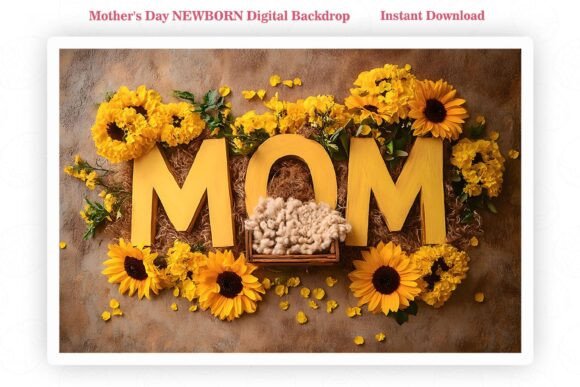 Preview of Mother's Day Newborn Digital Backdrop digital backdrop