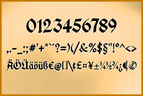 Old German Gothic Font PNG with transparent background - Preview 3