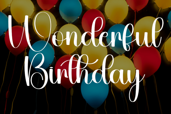 Paradise Birthday Font PNG with transparent background - Preview 1