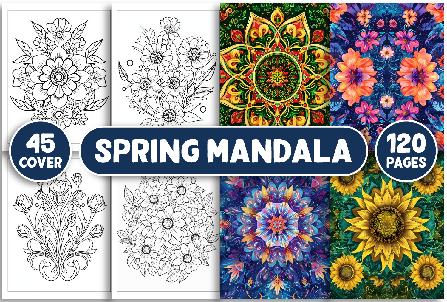 Spring Mandala Coloring Pages for Adults