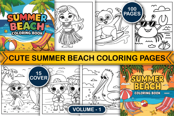 Summer Beach Coloring Pages for Kids V-1