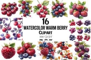 Watercolor Warm Berry Clipart Set Graphic by Craft Studios · Creative ...