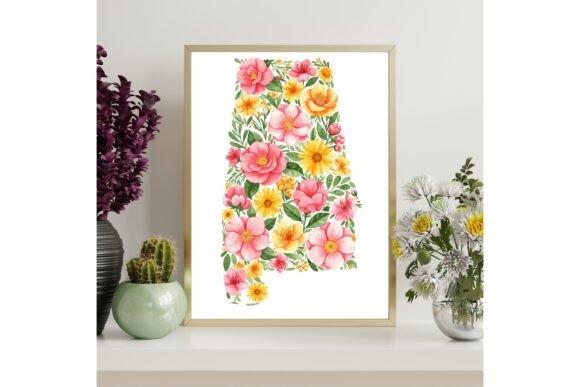 Alabama State Printable Wall Art Decor