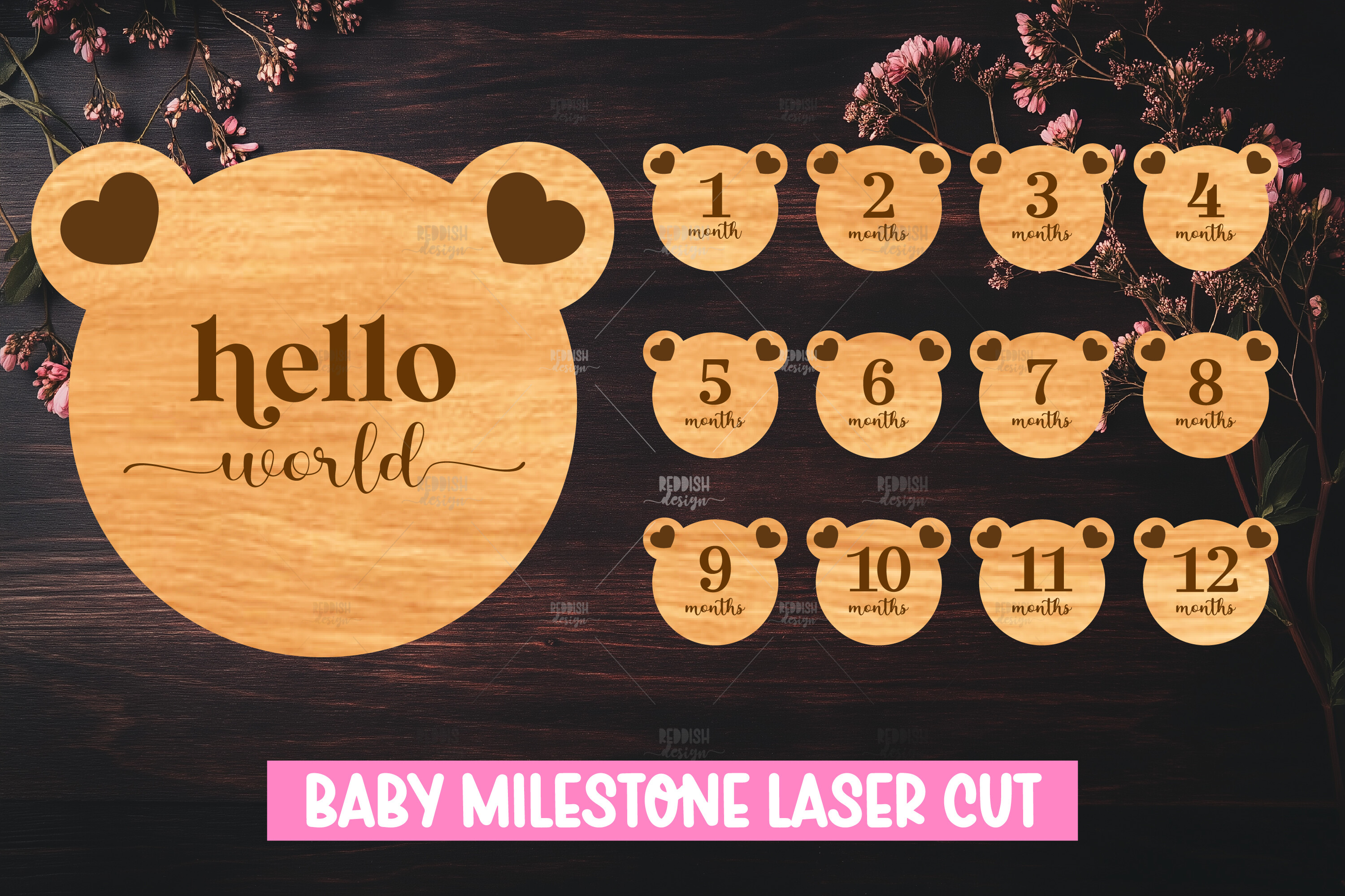 Baby Milestone Discs | Laser Cut SVG · Creative Fabrica