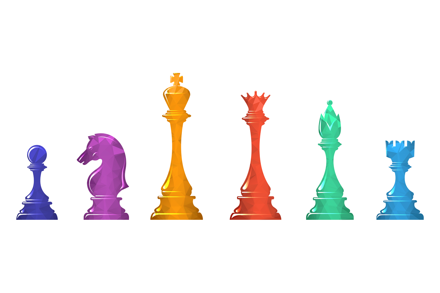 Colorful Chess Figures. Battle Game Piec Graphic by vectortatu ...