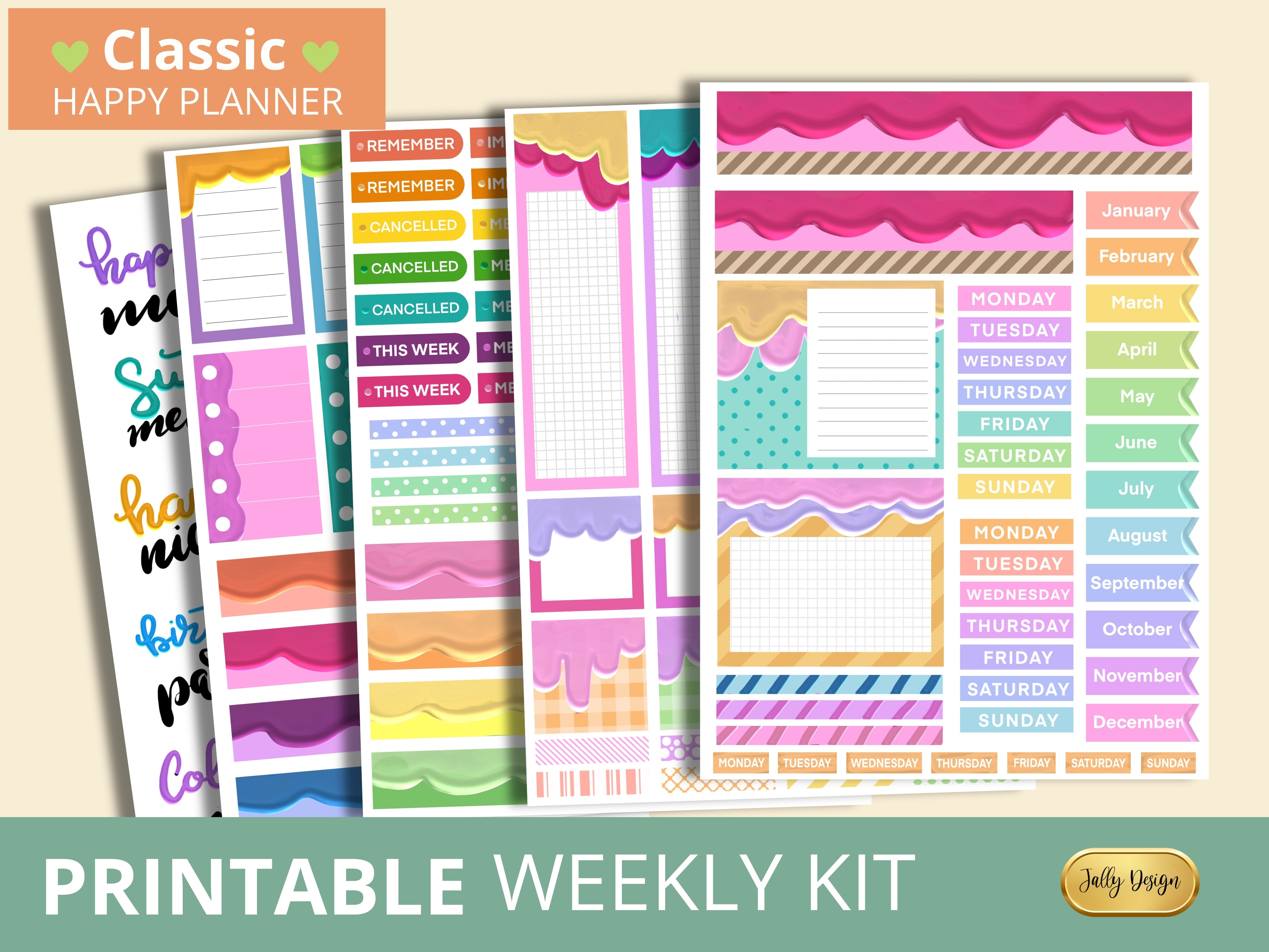 Colorful Jelly Happy Planner Stickers - photo 1
