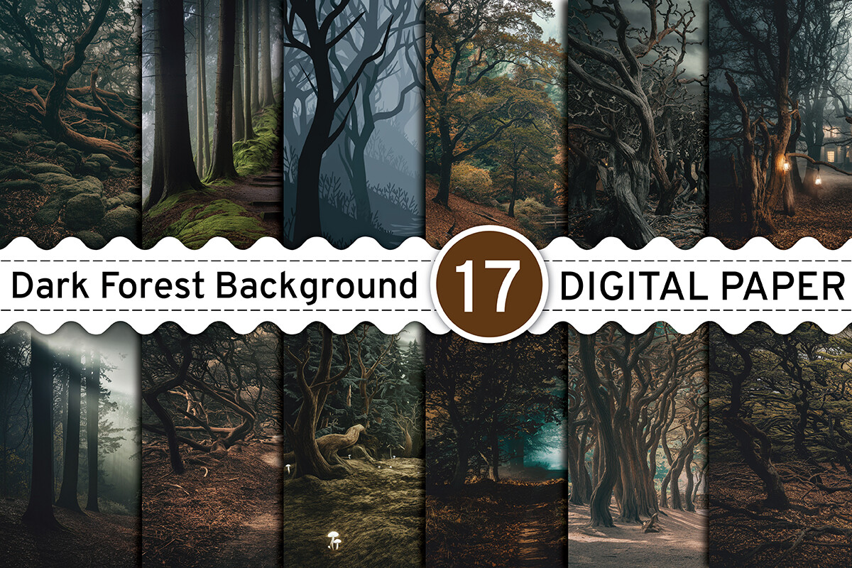 Dark Forest Digital Papers Background Graphic by Designs_Studio4 ...