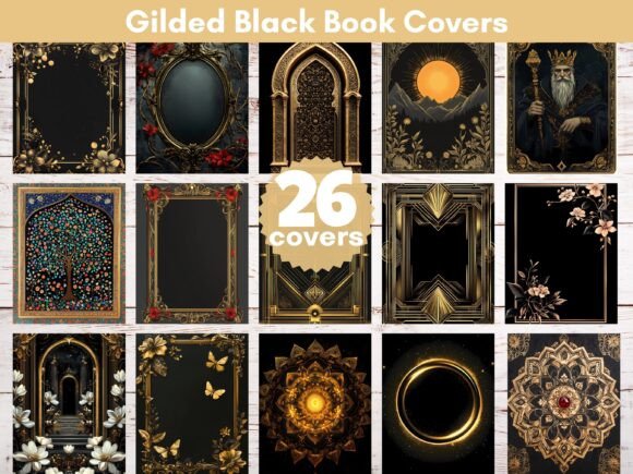 Decorative Black Gilded Book Covers Graphic Book & Book Covers By Diana Hunter