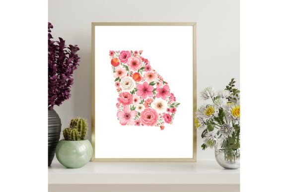 Georgia Floral State Wall Art Decor