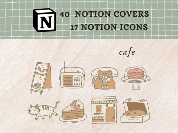 Hand Drawn Cafe Themed Notion Icons