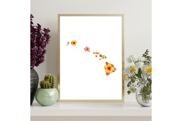 Hawaii Floral State Wall Art