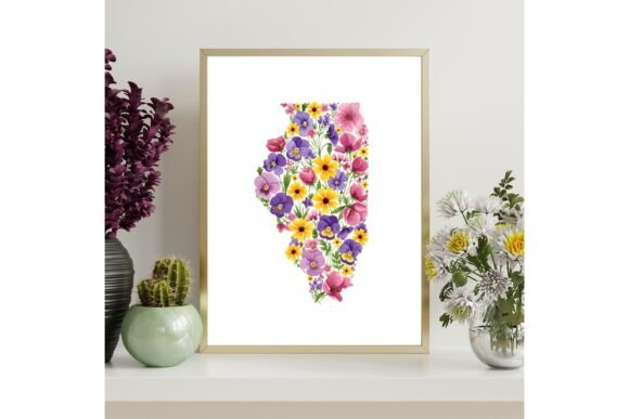 Illinois Map Printable Wall Art