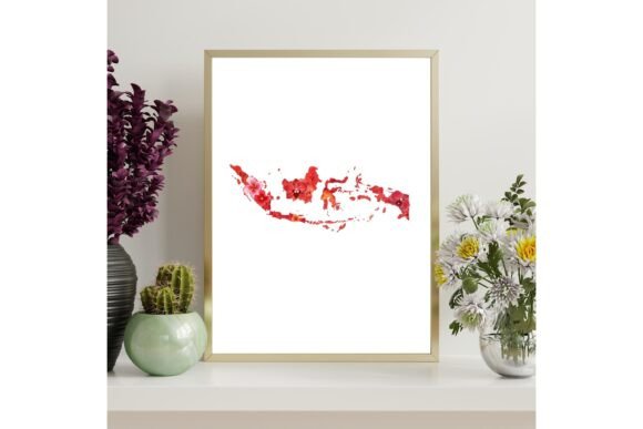 Indonesia Floral Map Printable
