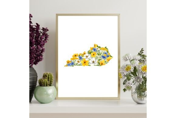 Kentucky Floral Map Printable