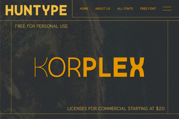 Korplex Font PNG with transparent background - Preview 1