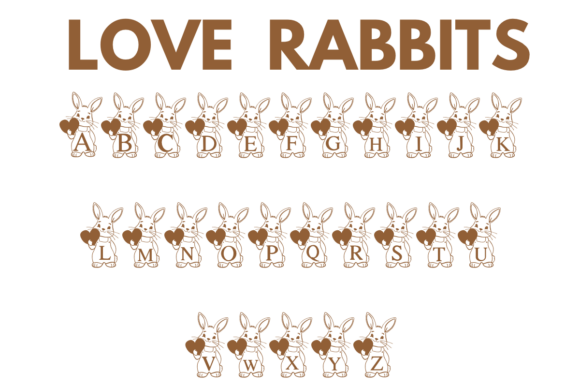 Love Rabbits Font PNG with transparent background - Preview 1