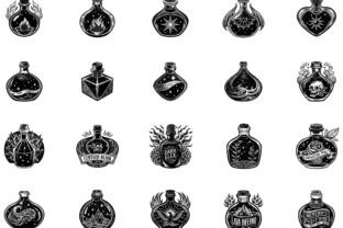 Magic Potion Bottles Svg Bundle Graphic by Priyo Design Shop · Creative ...