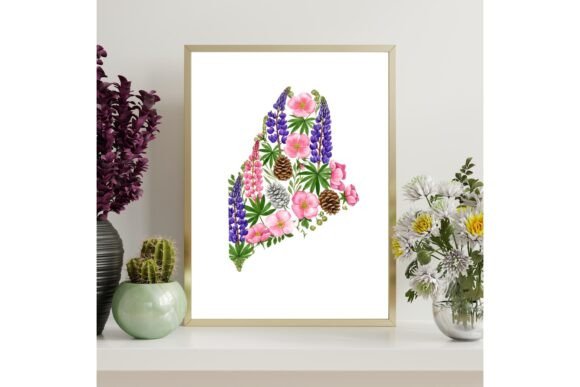 Maine Botanical Wall Art Print