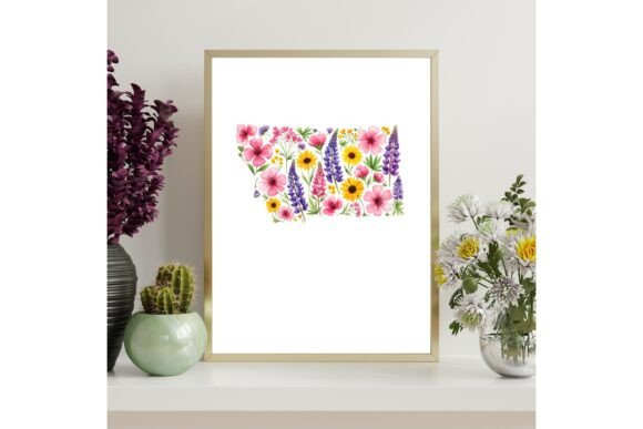 Montana Floral Map Printable