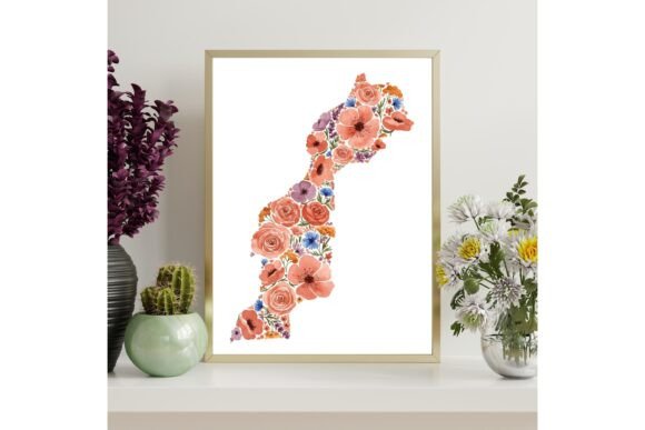 Morocco Floral Map Printable Decor