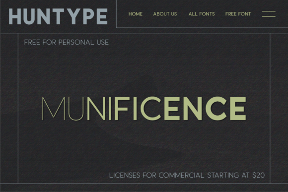 Munificence Font PNG with transparent background - Preview 1