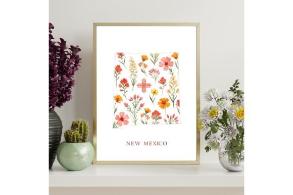 New Mexico Botanical Map Printable Wall