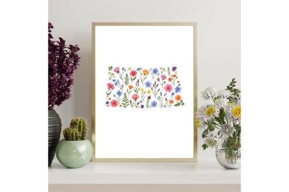 North Dakota Floral Map Printable Wall