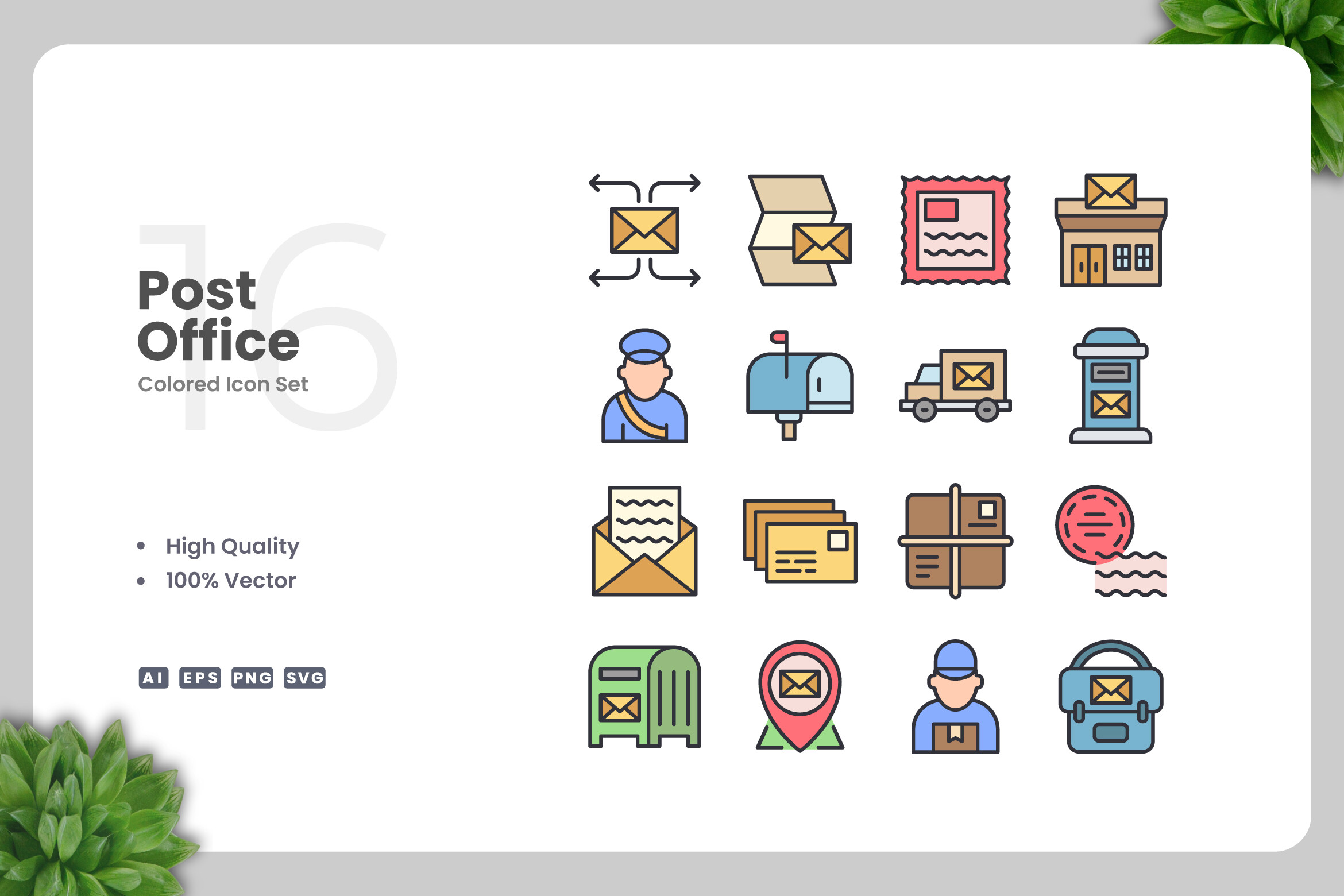 Post Office Colored Icons Graphic by upnowgraphic · Creative Fabrica