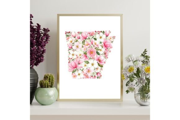 Printable Arkansas Floral Wall Art