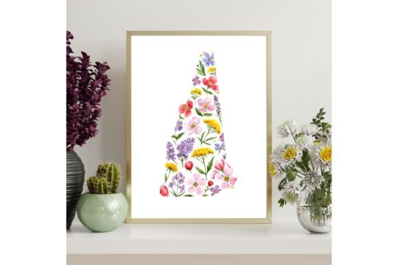 Printable New Hampshire Floral Map Wall