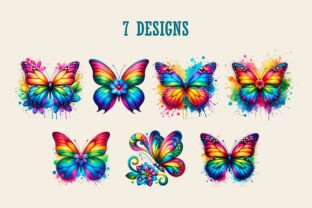 Rainbow Butterfly Clipart PNG Graphic by MiniBee · Creative Fabrica
