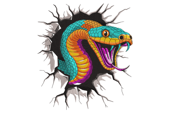 Serpent Strike Reptiles Embroidery Design By Embroidery Haven101