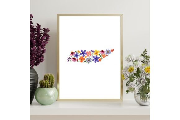 Tennessee Floral Map Printable Art