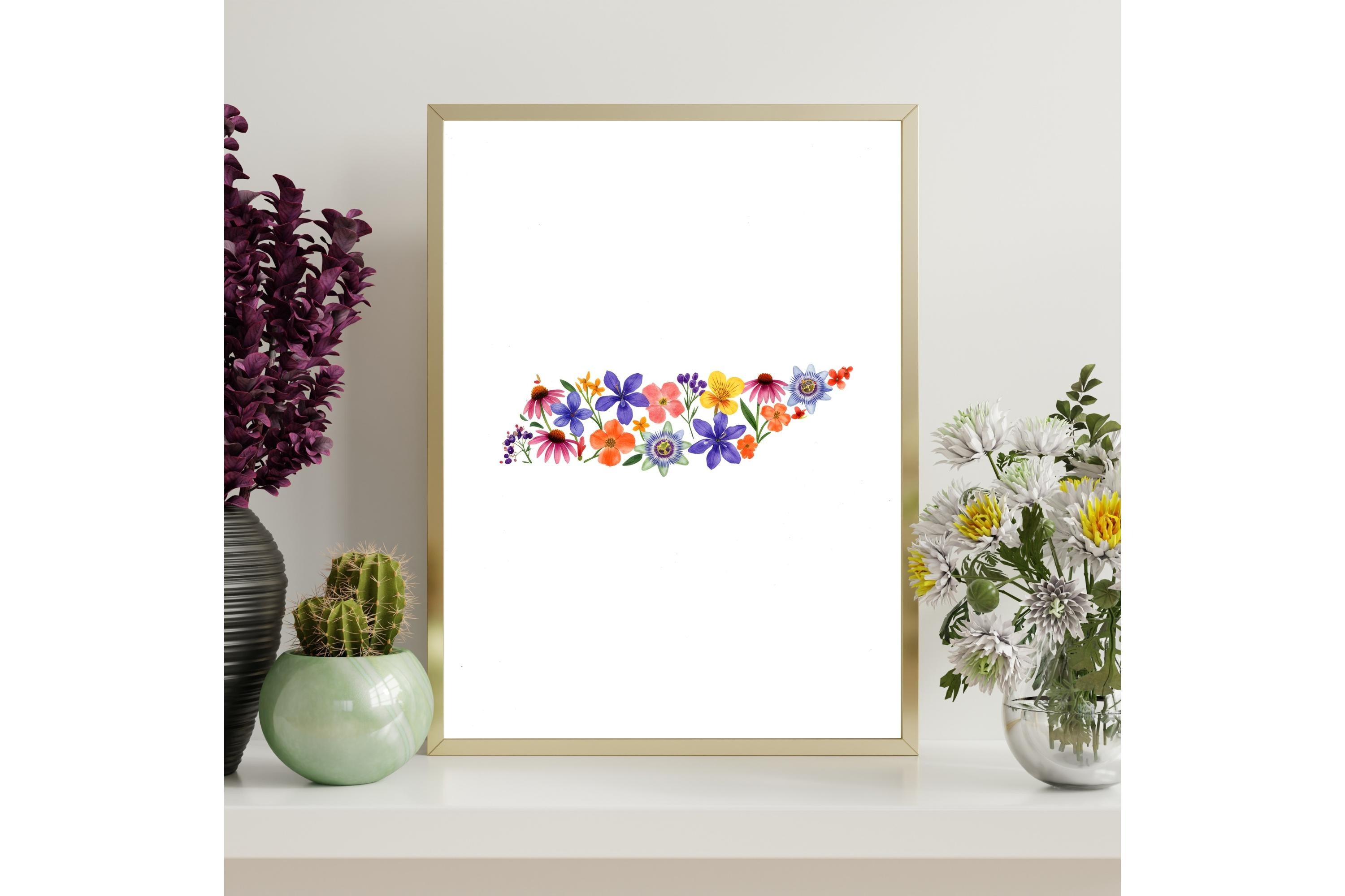 Tennessee Floral Map Printable Art