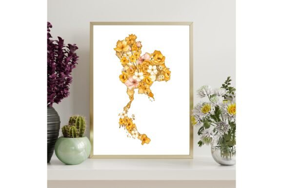 Thailand Floral Map Printable