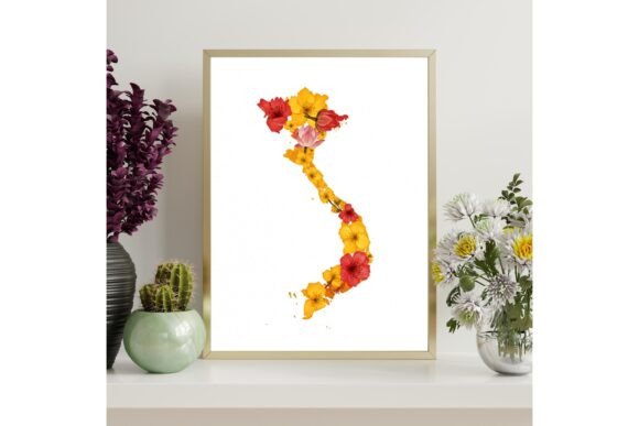 Vietnam Map Printable Wall Art