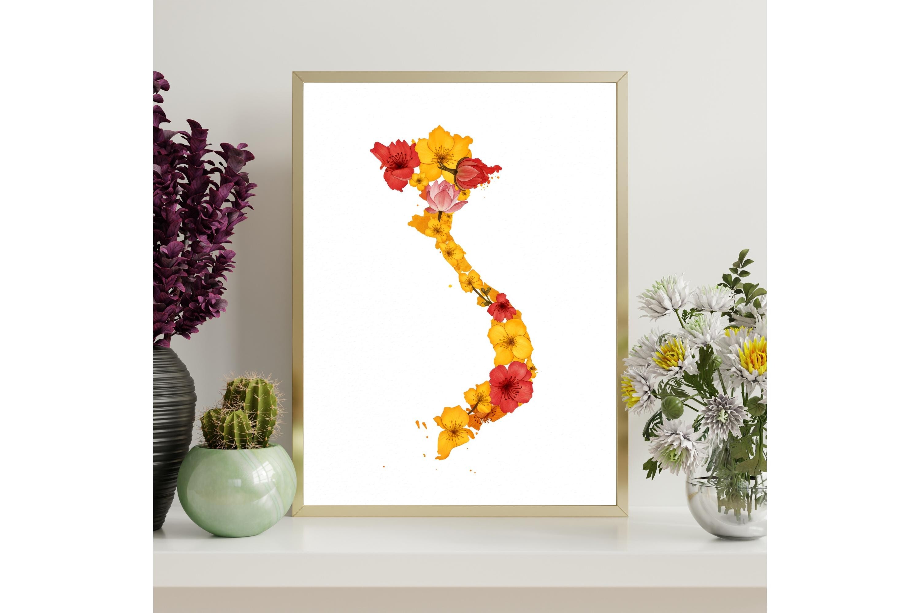 Vietnam Map Printable Wall Art