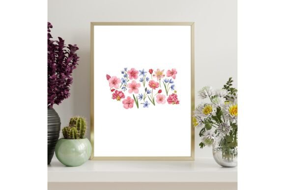 Washington Floral Map Printable Wall Art