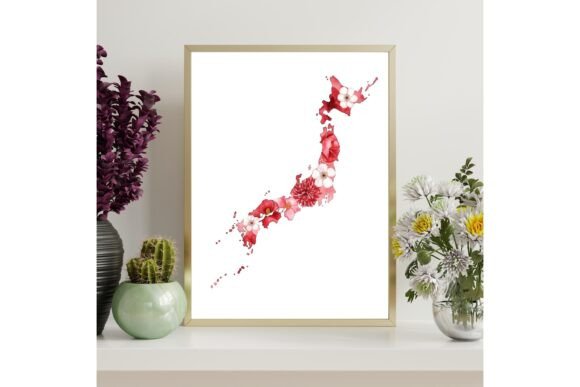Watercolor Japan Map Printable Art