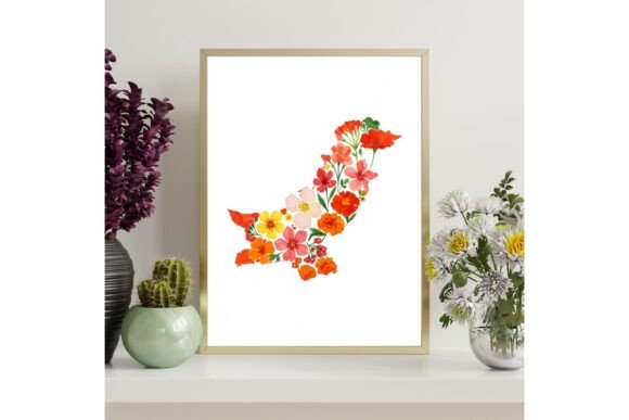 Watercolor Pakistan Map Wall Art