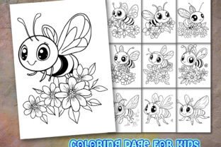 Bee Coloring Pages and Coloring Book Graphic by KDP GURU · Creative Fabrica