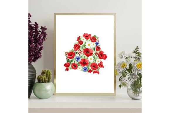 Belarus Map Floral Wall Art