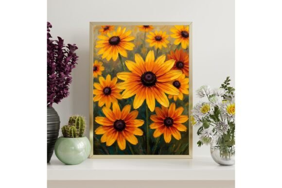 Black Eyed Susan Oil Printable Wall Art