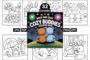 Bold and Easy Cozy Buddies Coloring Page Graphic by MH Design Nest ...