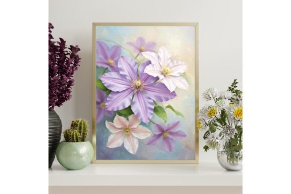 Clematis Floral Print Art