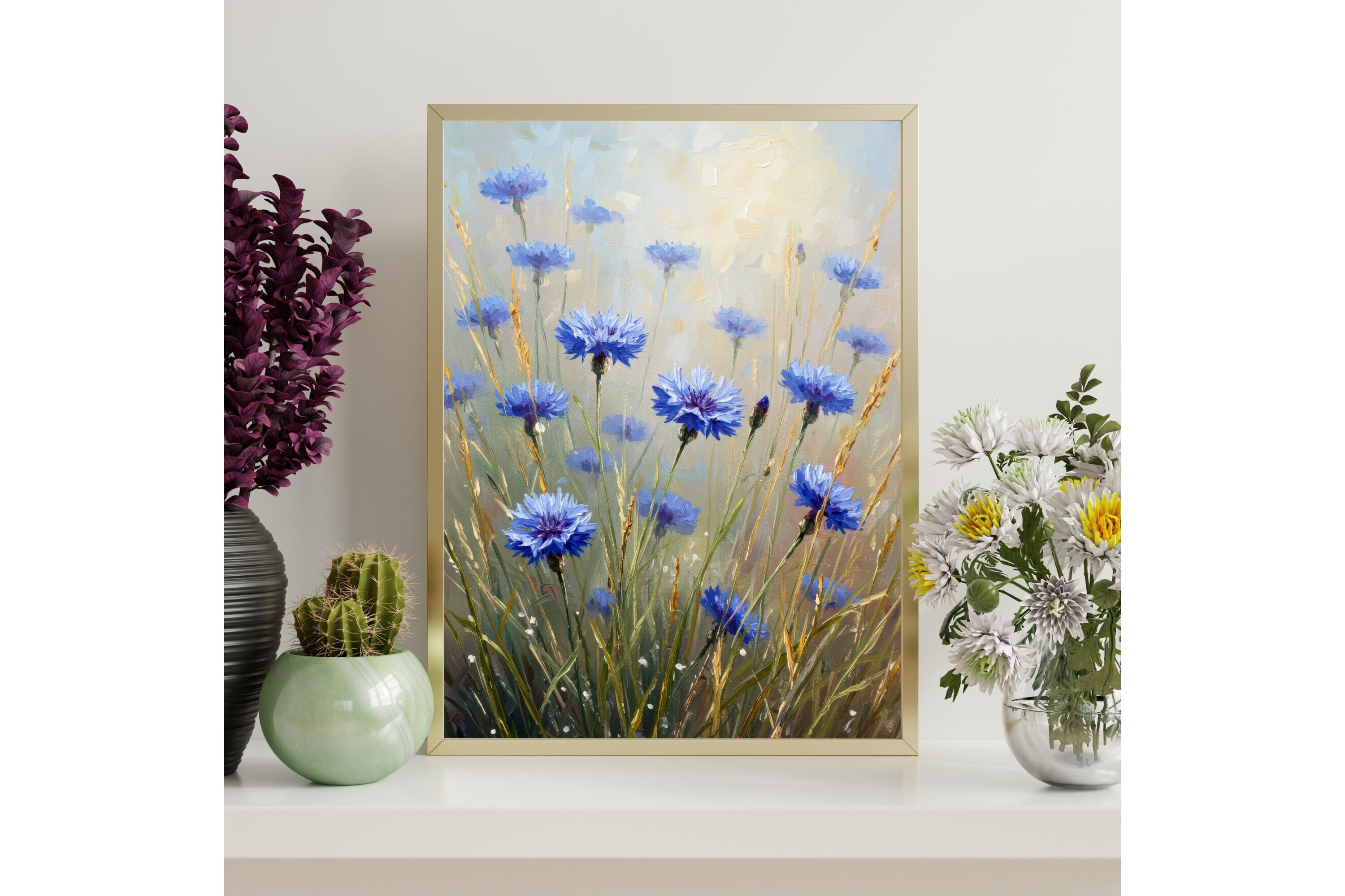 Cornflower Field Printable Wall Art